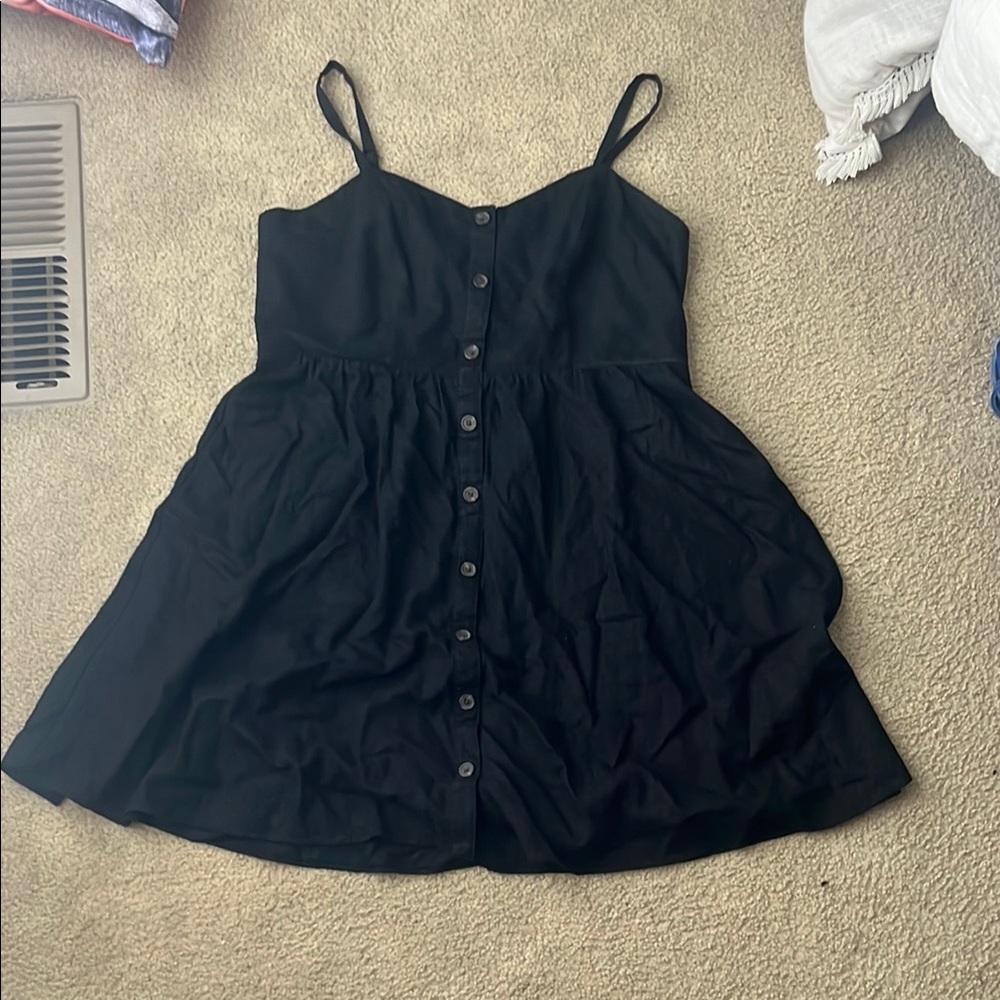 Old Navy Black Mini Dress with Button Front